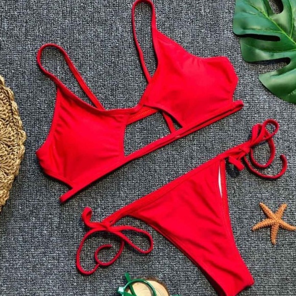 LAST S❤️Chloe Red Cutout Strappy Bikini ❤️❤️ - Picture 5 of 7
